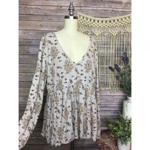 Clover + Scout Pink Long Sleeve Knit Shirt Top